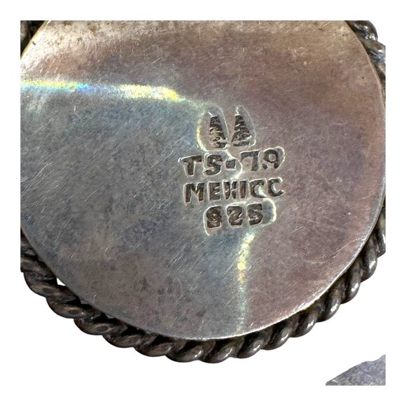 Vintage Mexican Sterling Silver Orb Modernist MCM Retro & Black Onyx Brooch Pin - Picture 3 of 6